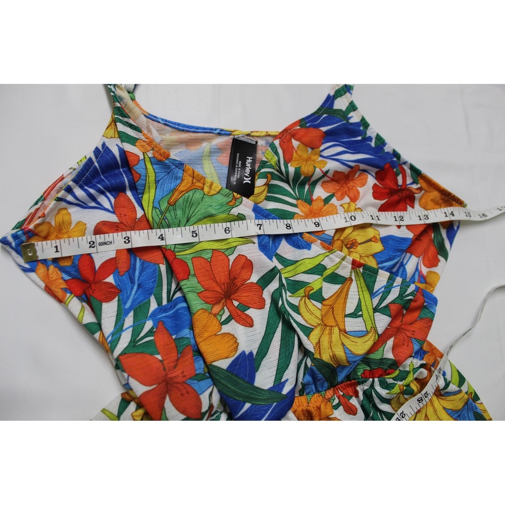 Hurley Womens Tropical Floral Romper Blue Orange Yellow Size S‎ Small - Picture 6 of 7